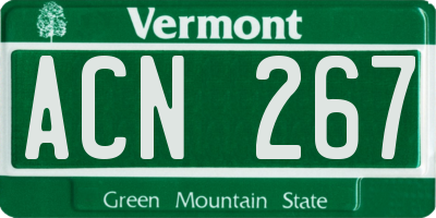 VT license plate ACN267