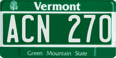 VT license plate ACN270