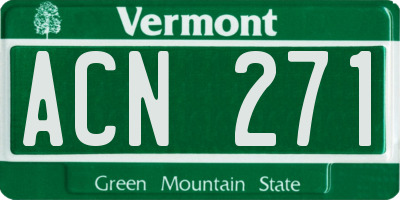 VT license plate ACN271