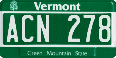 VT license plate ACN278