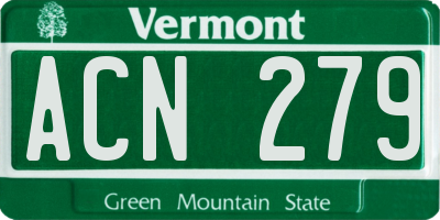 VT license plate ACN279