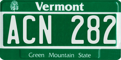 VT license plate ACN282