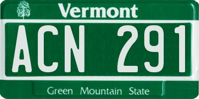 VT license plate ACN291