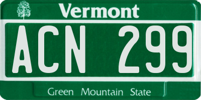 VT license plate ACN299