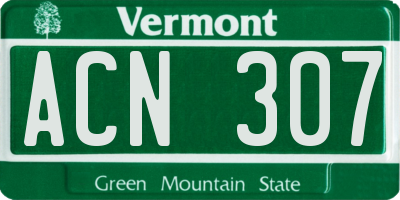 VT license plate ACN307
