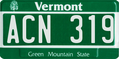 VT license plate ACN319