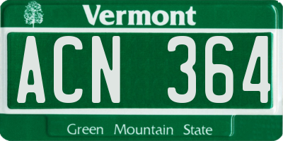 VT license plate ACN364