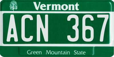 VT license plate ACN367