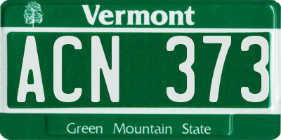 VT license plate ACN373