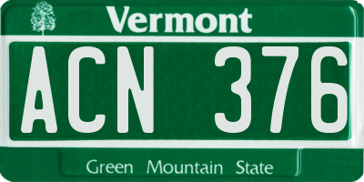 VT license plate ACN376