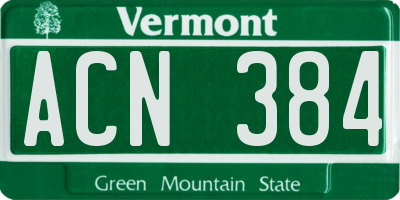 VT license plate ACN384