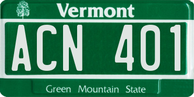 VT license plate ACN401