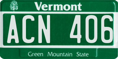 VT license plate ACN406