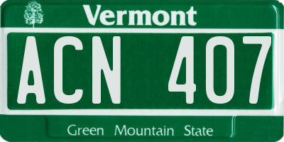 VT license plate ACN407