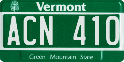 VT license plate ACN410