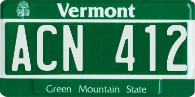 VT license plate ACN412