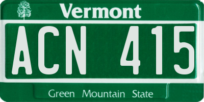 VT license plate ACN415