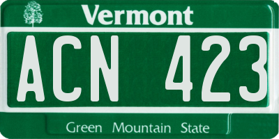 VT license plate ACN423