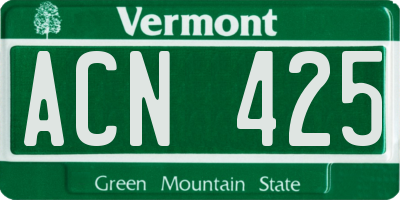 VT license plate ACN425