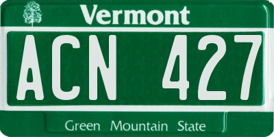 VT license plate ACN427