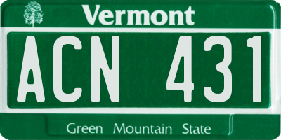 VT license plate ACN431