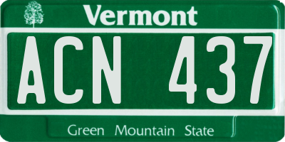 VT license plate ACN437