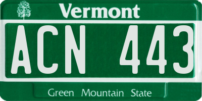 VT license plate ACN443
