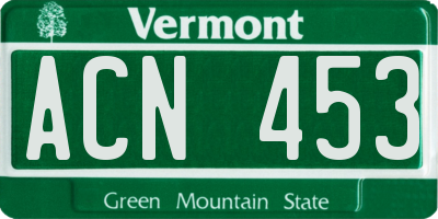 VT license plate ACN453