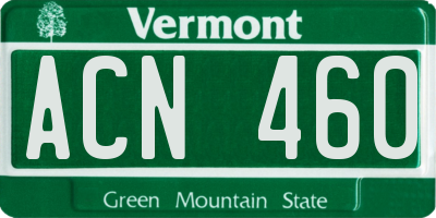 VT license plate ACN460