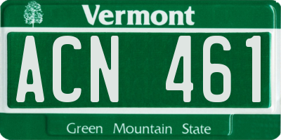 VT license plate ACN461