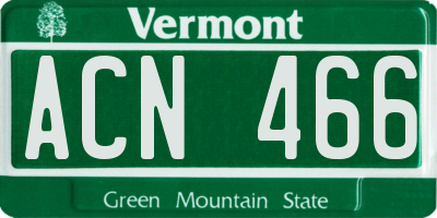 VT license plate ACN466