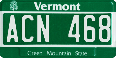 VT license plate ACN468
