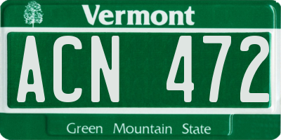 VT license plate ACN472