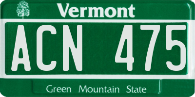 VT license plate ACN475