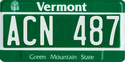 VT license plate ACN487