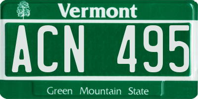 VT license plate ACN495