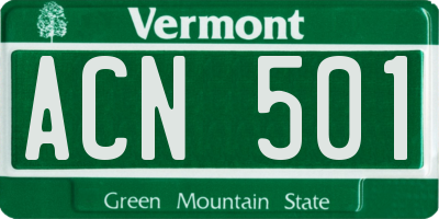 VT license plate ACN501
