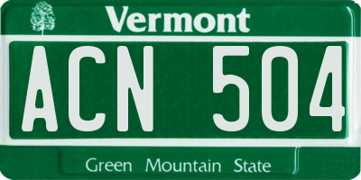 VT license plate ACN504