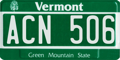 VT license plate ACN506