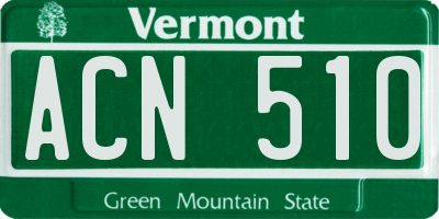 VT license plate ACN510