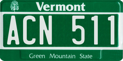 VT license plate ACN511