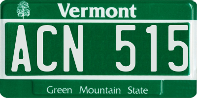 VT license plate ACN515