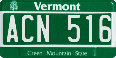 VT license plate ACN516