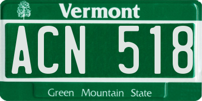 VT license plate ACN518
