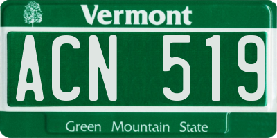 VT license plate ACN519