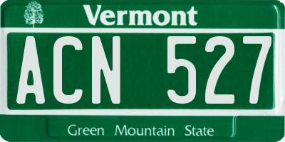 VT license plate ACN527