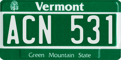 VT license plate ACN531