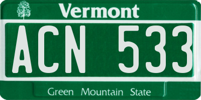 VT license plate ACN533
