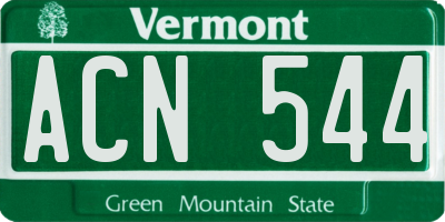 VT license plate ACN544