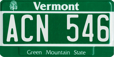 VT license plate ACN546